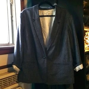 Textured Plaid Blazer